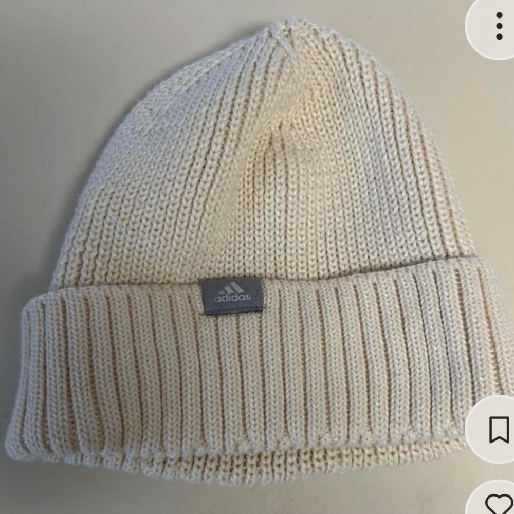 Cream adidas beanie